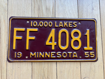 1955 Minnesota License Plate