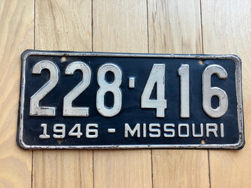 1946 Missouri License Plate