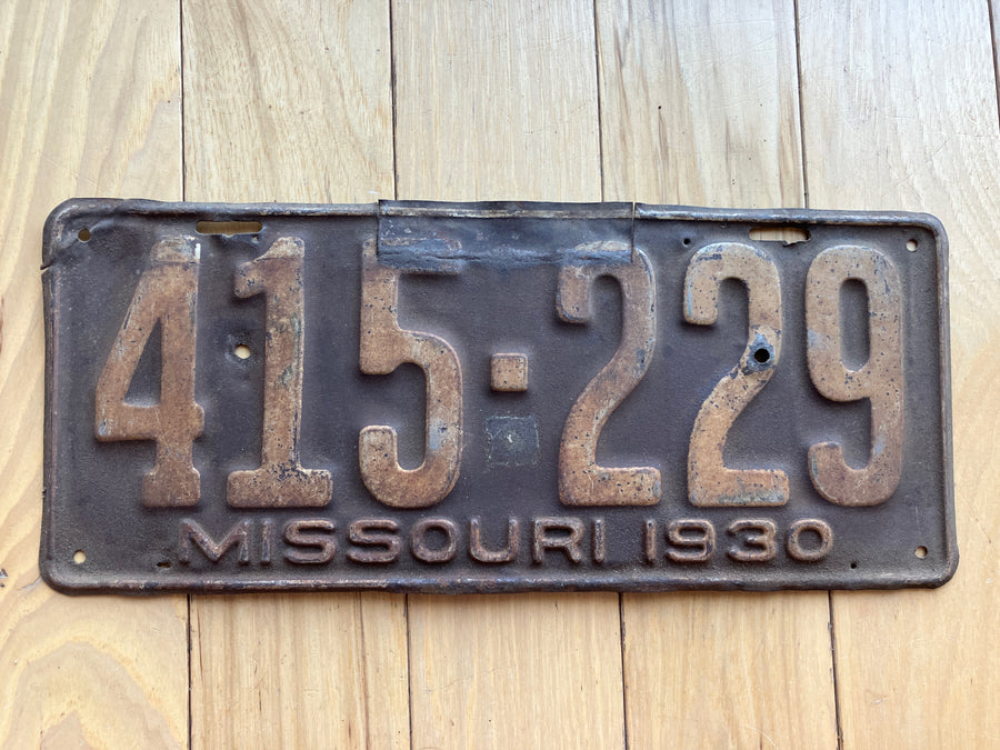 1930 Missouri License Plate