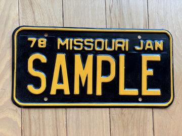 1978 Missouri Sample License Plate