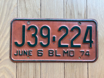 1974 Missouri License Plate