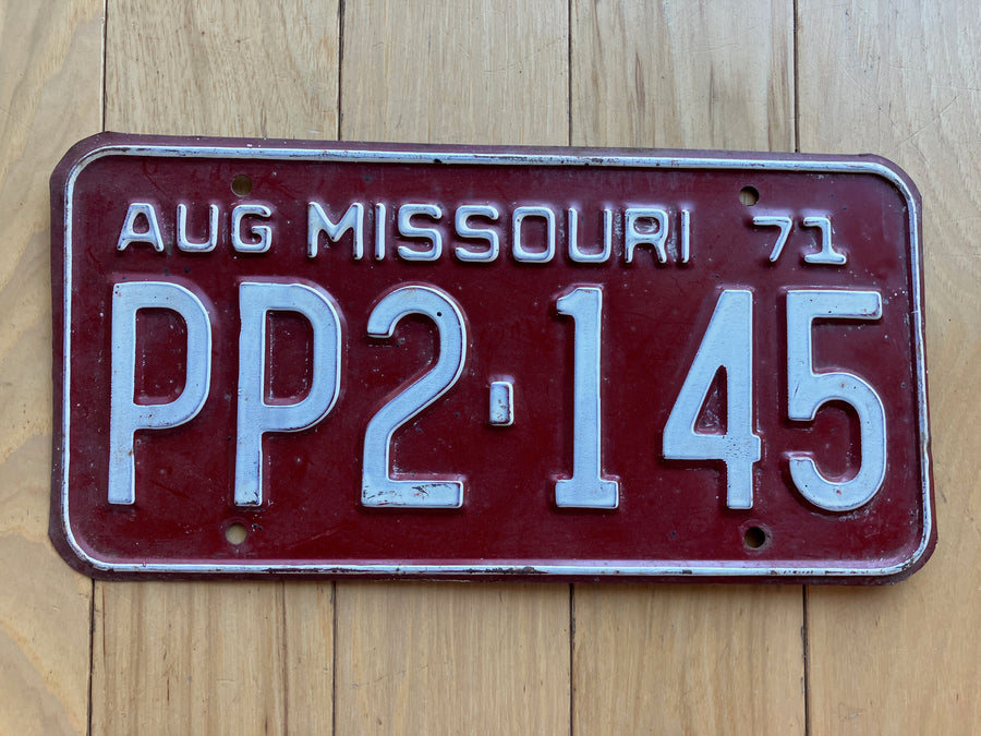 1971 Missouri License Plate