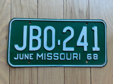 1968 Missouri License Plate