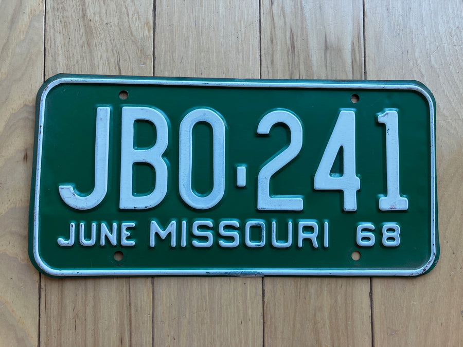 1968 Missouri License Plate