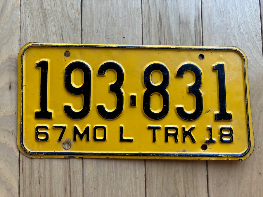 1967 Missouri Truck License Plate