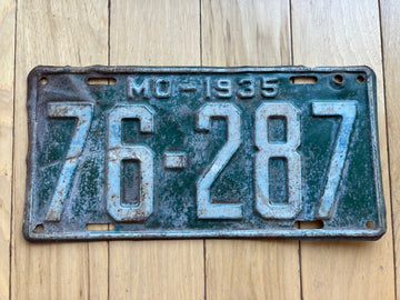 1935 Missouri License Plate