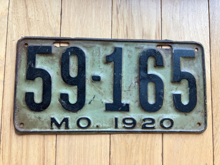 1920 Missouri License Plate