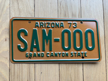 1973 Arizona Sample License Plate