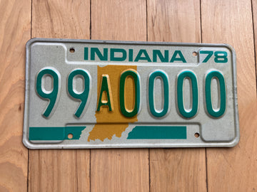 1978 Indiana Sample License Plate