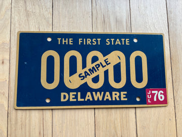 1976 Delaware Sample License Plate