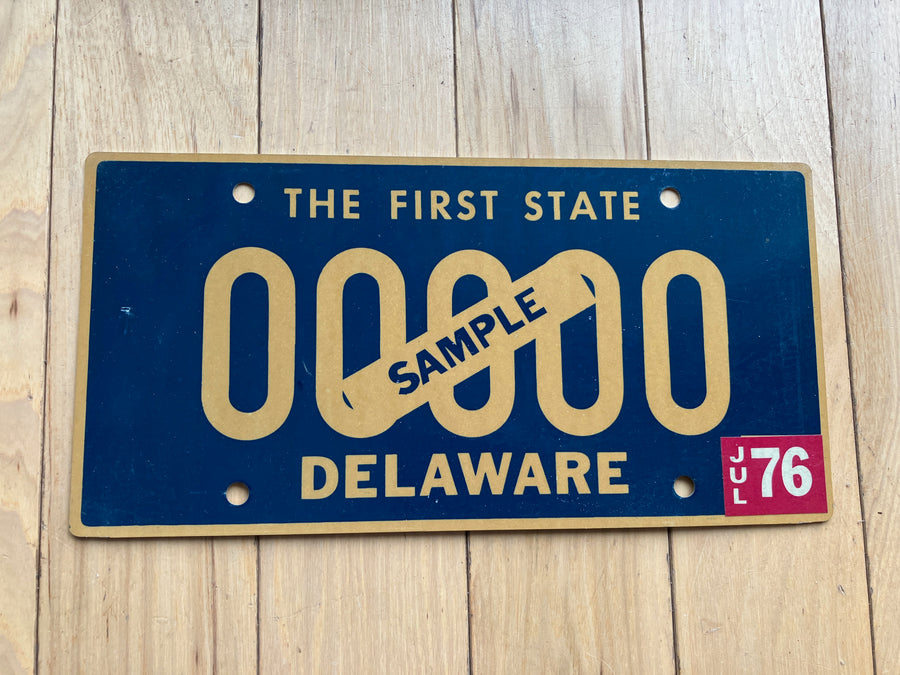 1976 Delaware Sample License Plate