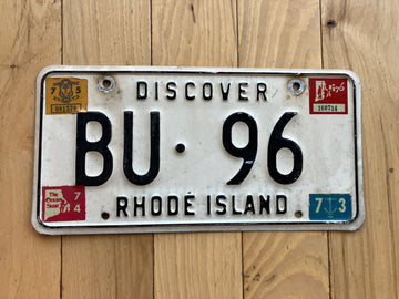 1973 Rhode Island License Plate W/ 1974 1975 and 1976 Tabs