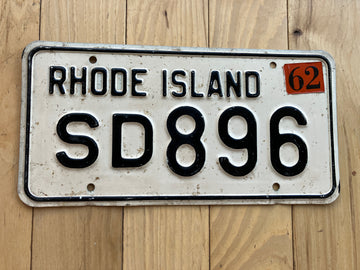 1962 Rhode Island License Plate