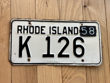 1958 Rhode Island License Plate