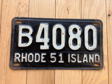 1951 Rhode Island License Plate