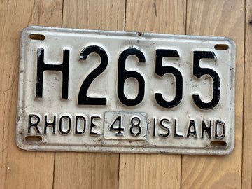 1948 Rhode Island License Plate