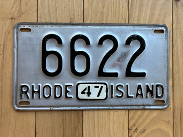 1947 Rhode Island License Plate