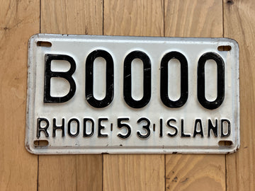 1953 Rhode Island Sample License Plate