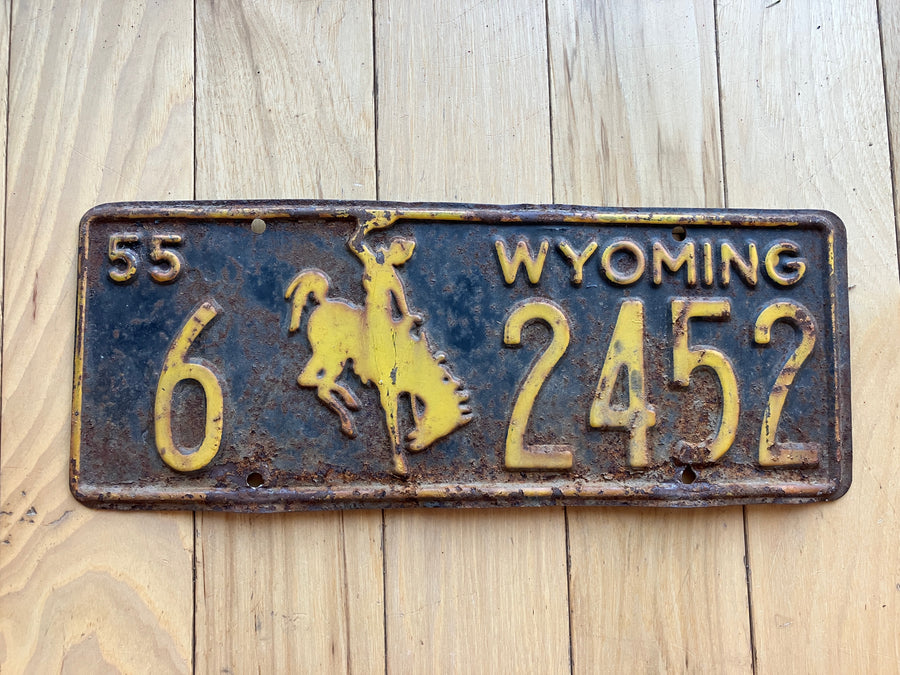 1955 Wyoming License Plate