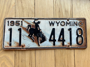 1951 Wyoming License Plate