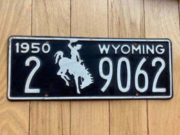 1950 Wyoming License Plate