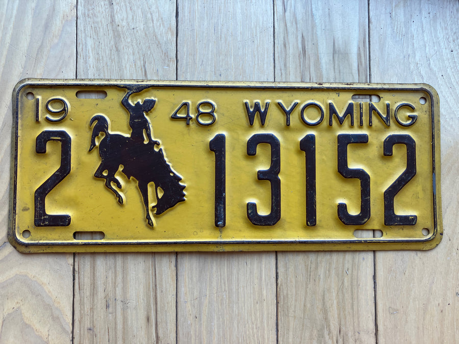 1948 Wyoming License Plate