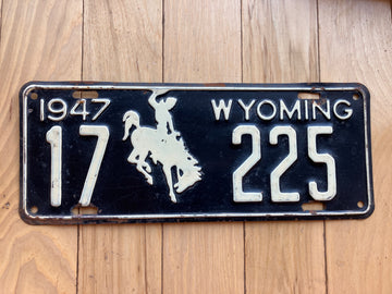 1947 Wyoming License Plate