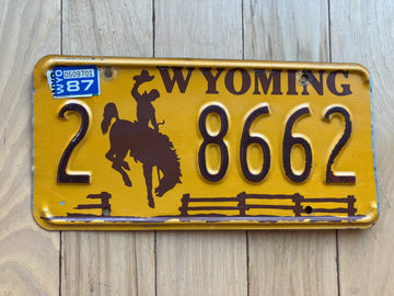 1987 Wyoming License Plate