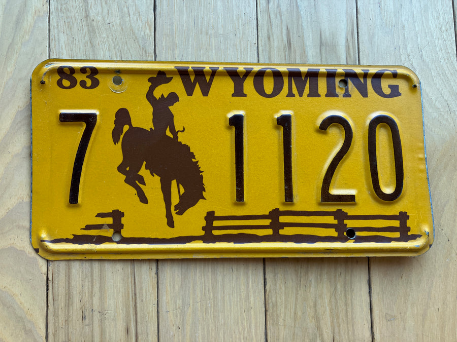 1983 Wyoming License Plate