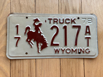 1978 Wyoming Truck License Plate