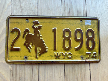 1974 Wyoming License Plate