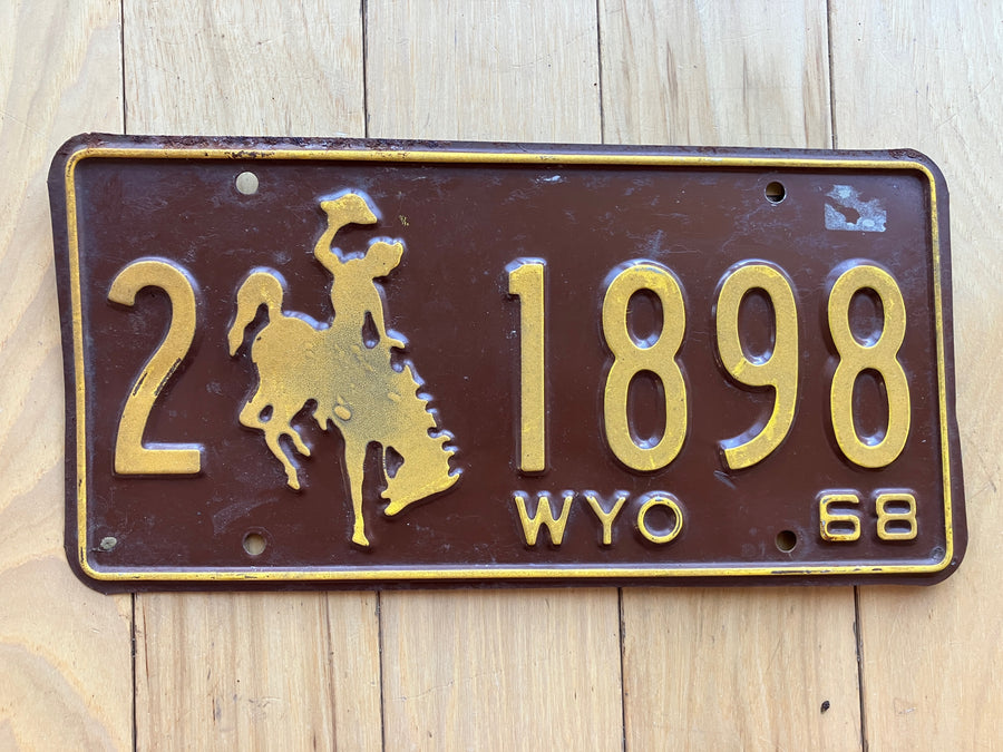 1968 Wyoming License Plate