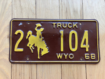 1968 Wyoming Truck License Plate