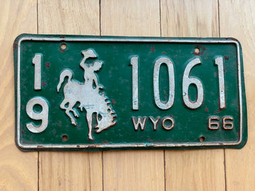 1966 Wyoming License Plate