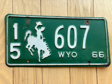 1966 Wyoming License Plate