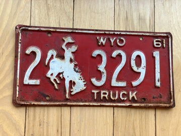 1961 Wyoming License Plate