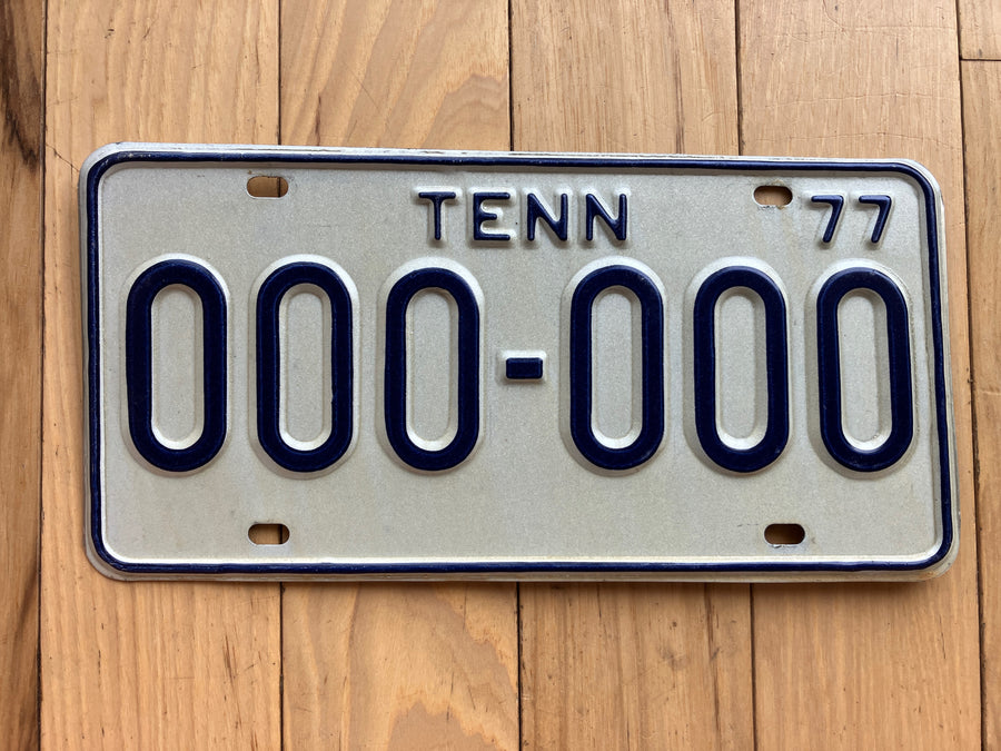 1977 Tennessee Sample License Plate