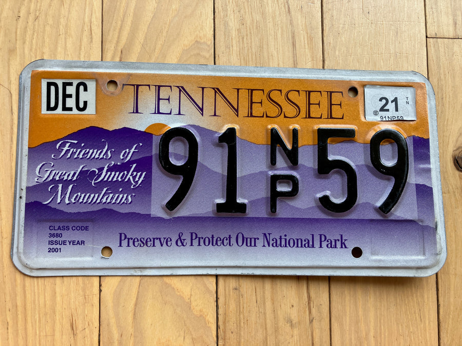 Tennessee Smokey Mountains License Plate