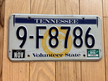 1980 Tennessee License Plate