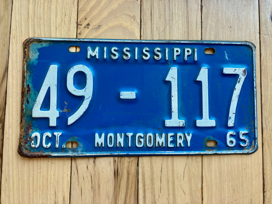 1965 Mississippi Montgomery County License Plate