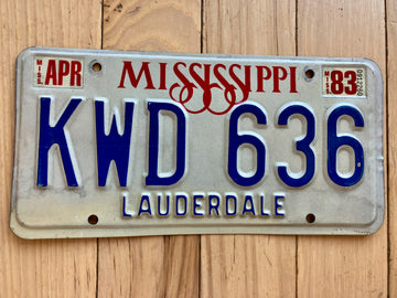 1983 Mississippi Lauderdale County License Plate