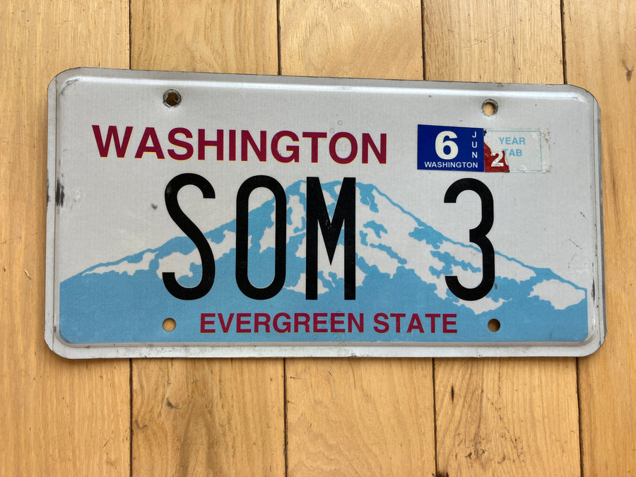 Washington State Vanity License Plate - SOM 3