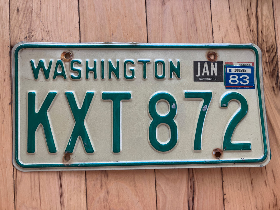1968 to 1986 Washington State License Plate W/ 1983 Tab