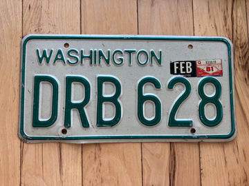1968 to 1986 Washington State License Plate W/ 1981 Tab