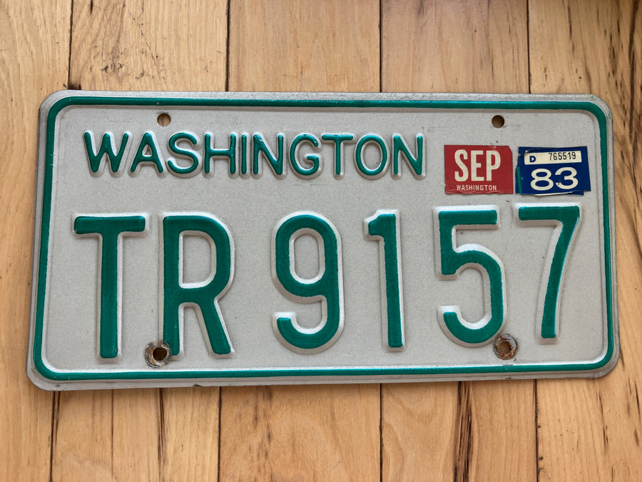 1968 to 1986 Washington State Trailer License Plate W/ 1983 Tab
