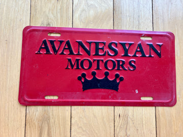 Avanesyan Motors Booster License Plate