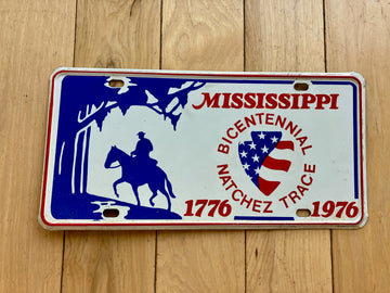 1976 Mississippi Bicentennial Booster License Plate