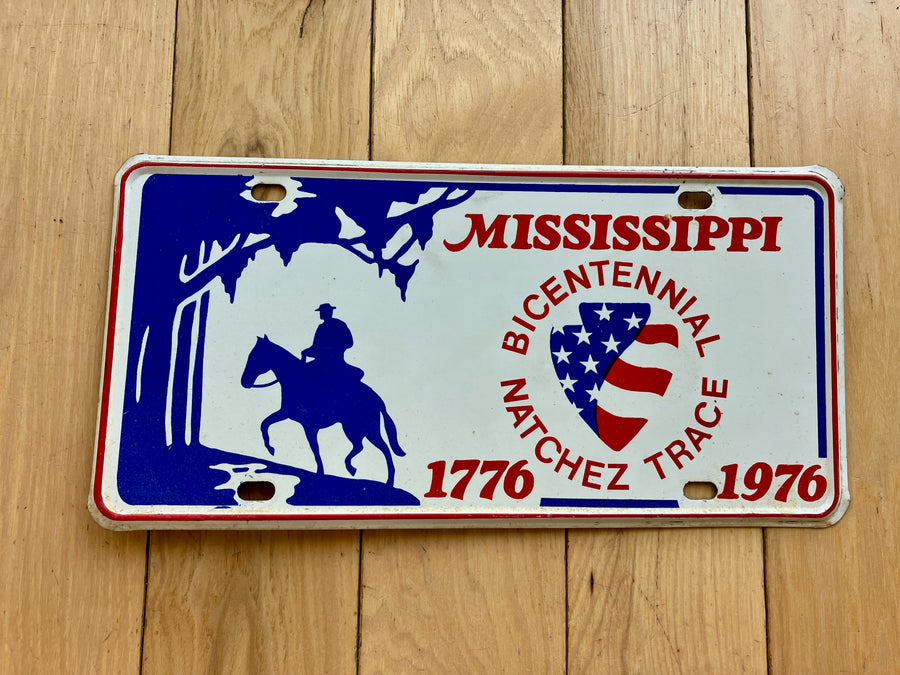 1976 Mississippi Bicentennial Booster License Plate
