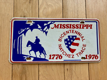 1976 Mississippi Bicentennial Booster License Plate