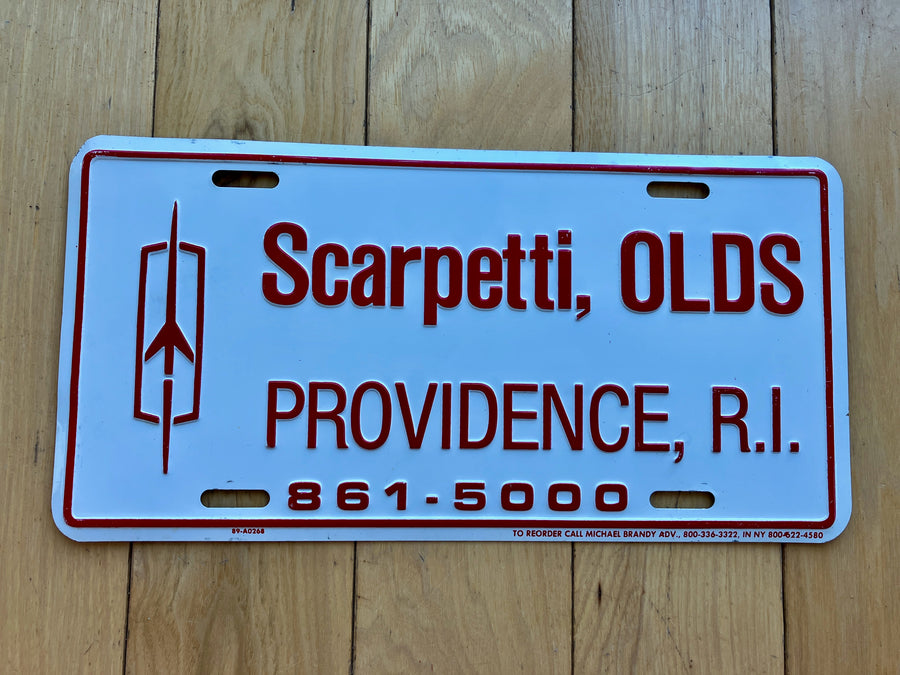 Scarpetti, Olds Providence Rhode Island Booster License Plate